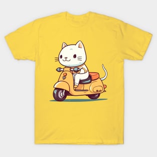 Funny cat riding scooter T-Shirt